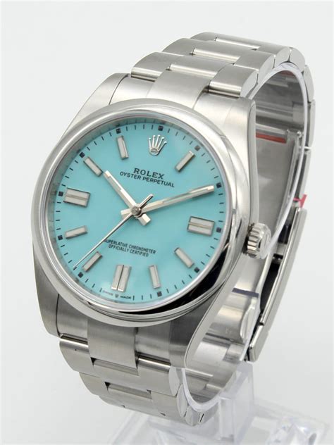 rolex oyster perpetual bright blue|rolex oyster perpetual 41 tiffany.